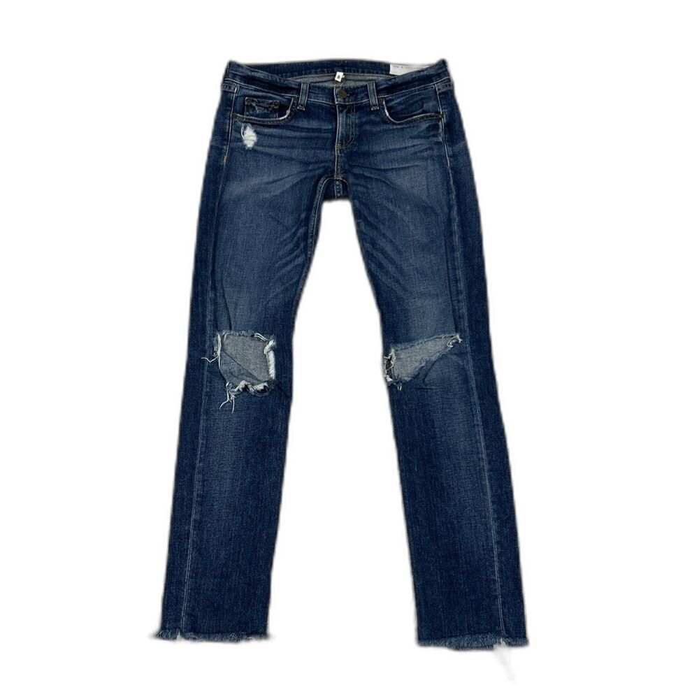 Rag & Bone Jeans Womens 26 Distressed Dre Mabel Slim Fit Ankle Mid Rise USA